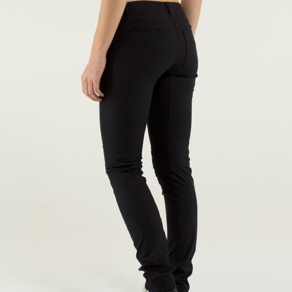 Lululemon Bust A Move Pants Moto Slim Fit Reflective Stretchy Black Size 4 - Picture 2 of 11